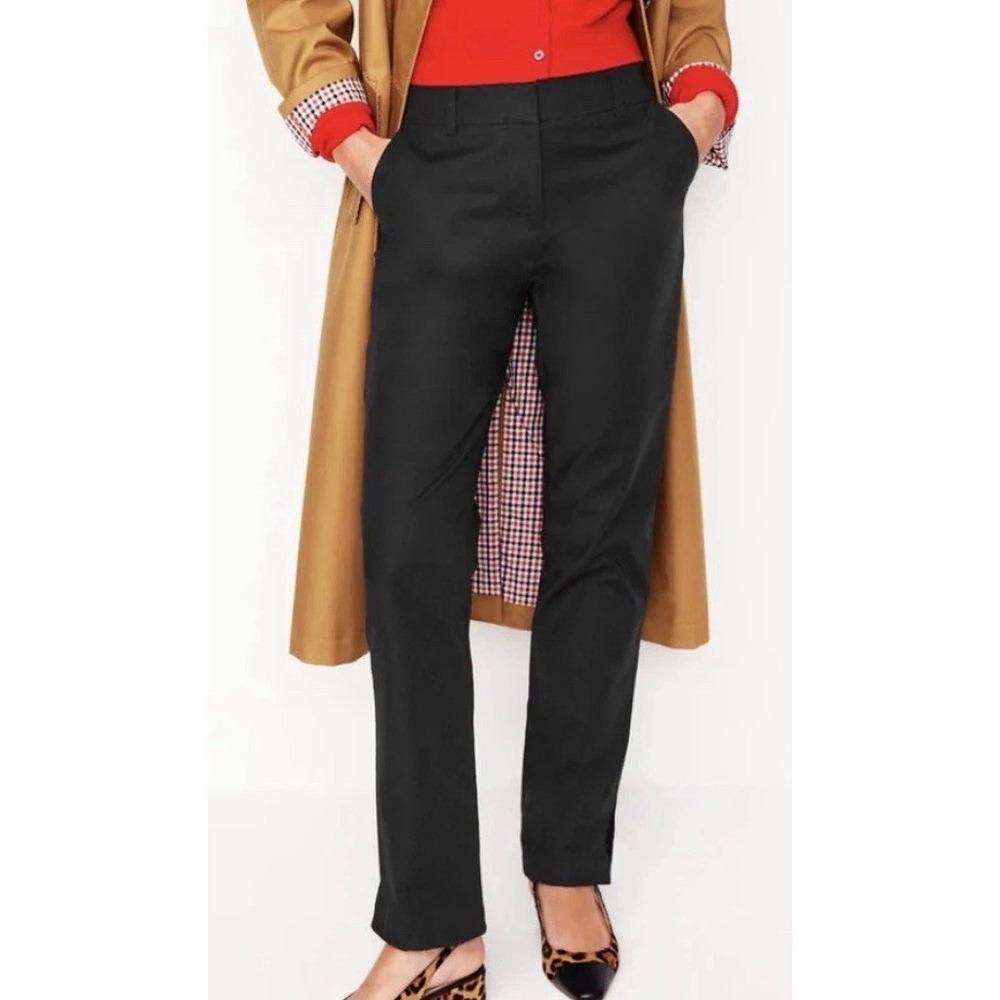 Boden Pants Elastane Richmond Trouser Sz 8 Black Straight WM417 Career Casual
